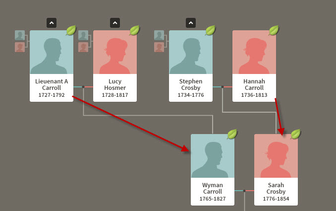 The marriage of Sarah Crosby to Wyman Carroll